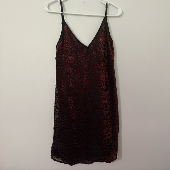 WAYF Nordstrom Velvet Red Dot Cowl Back Mini Dress Size M - Picture 6 of 8